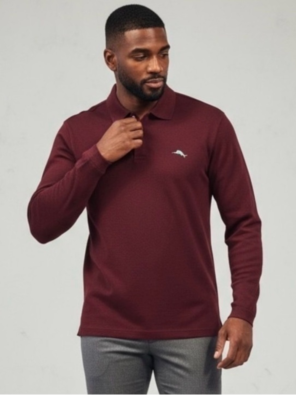 Tommy Bahama Island Zone  Supima Cotton Long Sleeve Polo - Size Medium